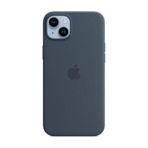 Apple iPhone 14 Plus, silikónové puzdro, kompatibilné s Magsafe, námornícka modrá, továrenské
