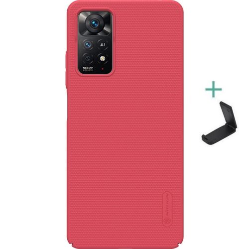 Xiaomi Redmi Note 11 Pro / Note 11 Pro 5G / Note 11E Pro / Note 12 Pro 4G, Plastový zadný kryt, stojan, Nillkin Super Frosted, červená