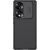 Huawei Honor 70, plastová zadná strana + silikónový rám, stredne odolný voči nárazom, ochrana fotoaparátu, pruhovaný vzor, Nillkin CamShield Pro, čierna