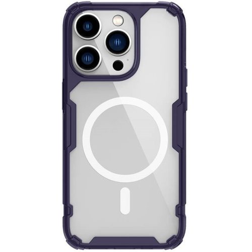 Apple iPhone 14 Pro, silikónové puzdro, plastový chrbát, ultratenké, kompatibilné s nabíjačkou Magsafe, Nillkin Nature Pro Magnetic, fialová