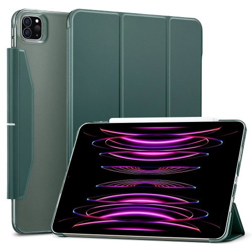 Apple iPad Pro 12.9 (2021) / iPad Pro 12.9 (2022), Puzdro s priehradkou, Smart Case, s držiakom na ceruzku Apple Pencil, magnetické zapínanie, ESR Ascend, tmavo zelené