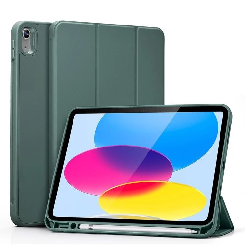 Apple iPad 10.9 (2022), Puzdro typu Folder, Smart Case s držiakom na ceruzku Apple Pencil, ESR Rebound Pencil, tmavozelená