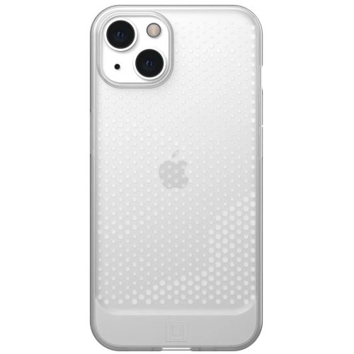 Apple iPhone 13, Silikónové puzdro, stredne odolné proti nárazu, bublinková päta, bodkovaný vzor, UAG Lucent, priesvitné