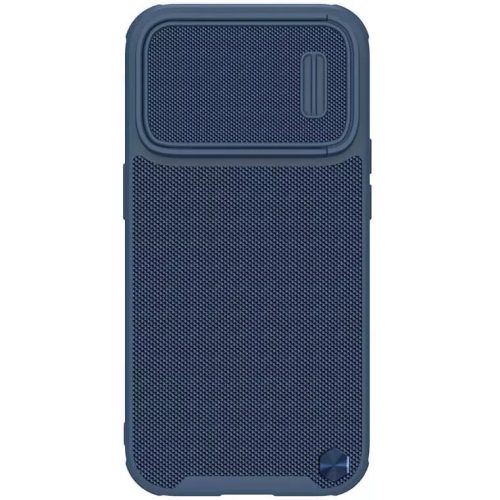 Apple iPhone 14 Pro Max, plastový zadný kryt, silikónový rám, ochrana fotoaparátu, kompatibilný s nabíjačkou Magsafe, 3D vzor, Nillkin Textured S Magnetic, námornícka modrá