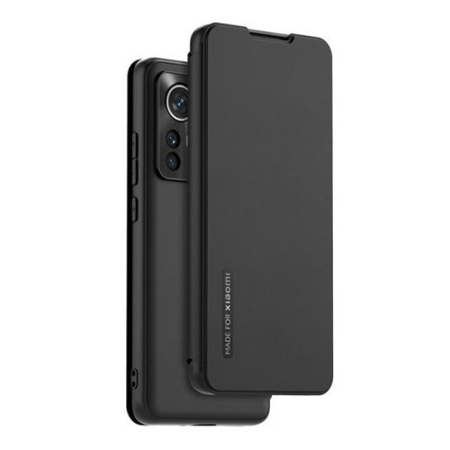 Xiaomi 12 Pro / 12 Pro (Dimensity) / 12S Pro, Bočné otváracie puzdro s držiakom kariet, čierne, z výroby