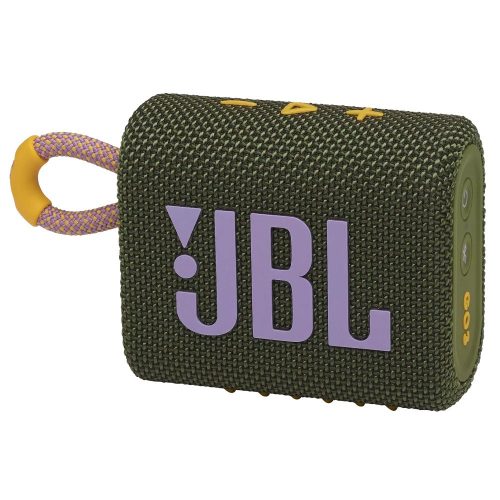 Prenosný reproduktor Bluetooth, 4,2 W, v5.1, závesný, vodotesný, JBL Go 3, zelený