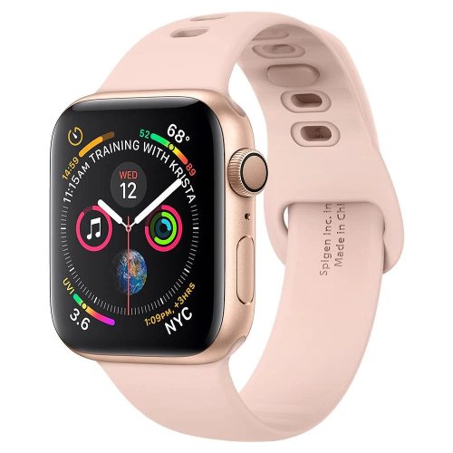 Apple Watch 1-6, SE (38/40 mm) / Watch 7-8 (41 mm), silikónový remienok, Spigen Silicone Fit, ružová