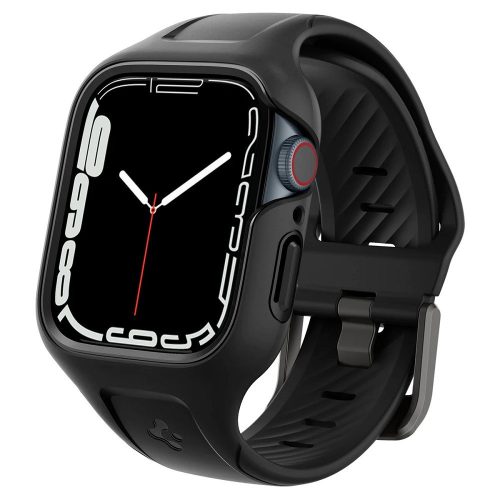 Apple Watch 7-8 (41 mm), Silikónové ochranné puzdro a remienok, Spigen Liquid Air Pro, čierna