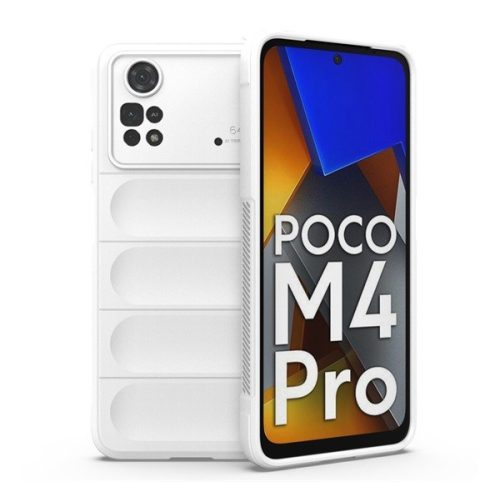 Xiaomi Poco M4 Pro 4G, silikónové puzdro, stredne odolné voči nárazom, 3D vzor, biele