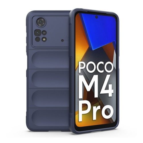 Xiaomi Poco M4 Pro 4G, silikónové puzdro, stredne odolné proti nárazu, 3D vzor, tmavomodré