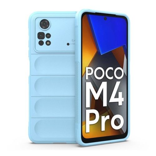 Xiaomi Poco M4 Pro 4G, silikónové puzdro, stredne odolné proti nárazu, 3D vzor, svetlomodré