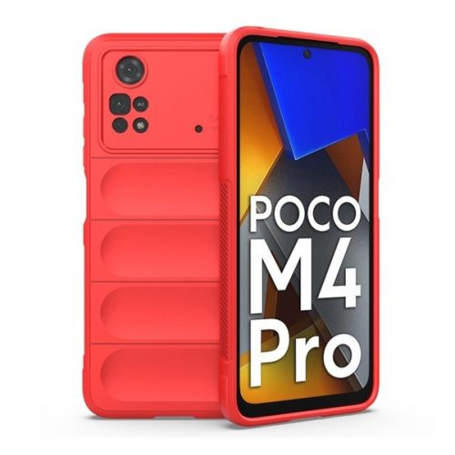 Xiaomi Poco M4 Pro 4G, silikónové puzdro, stredne odolné proti nárazu, 3D vzor, červené