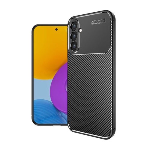 Samsung Galaxy A03s SM-A037F, silikónové puzdro, stredne odolné proti nárazu, bublinková päta, karbónový vzor, čierne