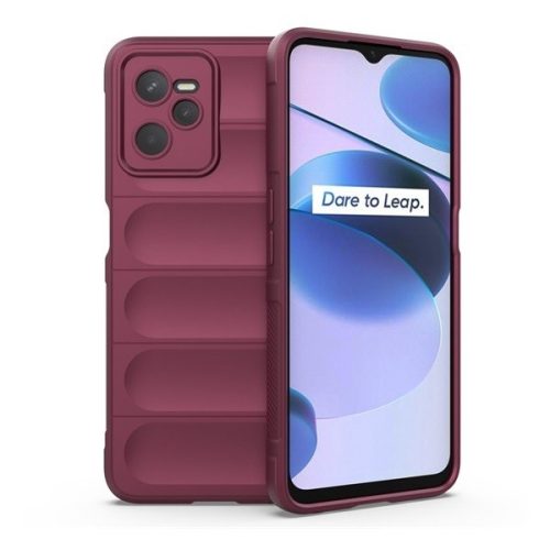 Realme C35 / Narzo 50A Prime, silikónové puzdro, stredne odolné voči nárazom, 3D vzor, bordová