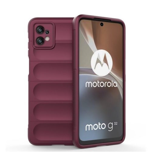 Motorola Moto G32, silikónové puzdro, stredne odolné voči nárazom, 3D vzor, bordová farba
