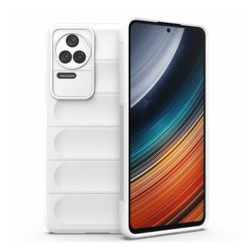 Xiaomi Redmi K40S 5G / Poco F4 5G, silikónové puzdro, stredne odolné proti nárazu, 3D vzor, biele