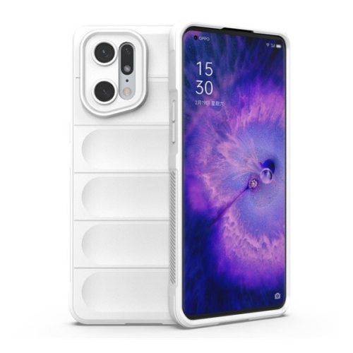 Oppo Find X5 Pro, silikónové puzdro, stredne odolné voči nárazom, 3D vzor, biele