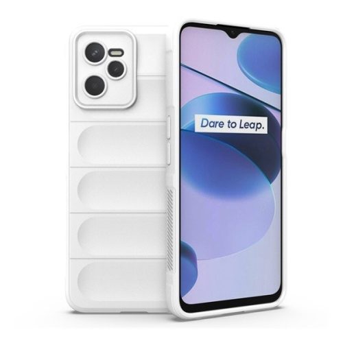 Realme C35 / Narzo 50A Prime, silikónové puzdro, stredne odolné proti nárazu, 3D vzor, biele