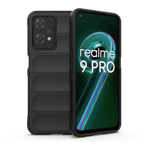 Realme 9 Pro / 9 5G (Global) / V25 / Q5, silikónové puzdro, stredne odolné proti nárazu, 3D vzor, čierna farba