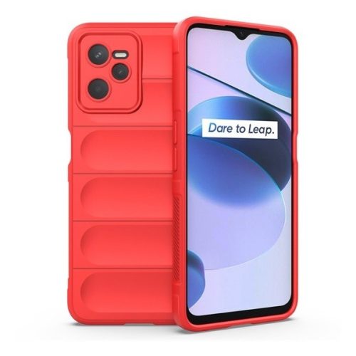 Realme C35 / Narzo 50A Prime, silikónové puzdro, stredne odolné proti nárazu, 3D vzor, červené