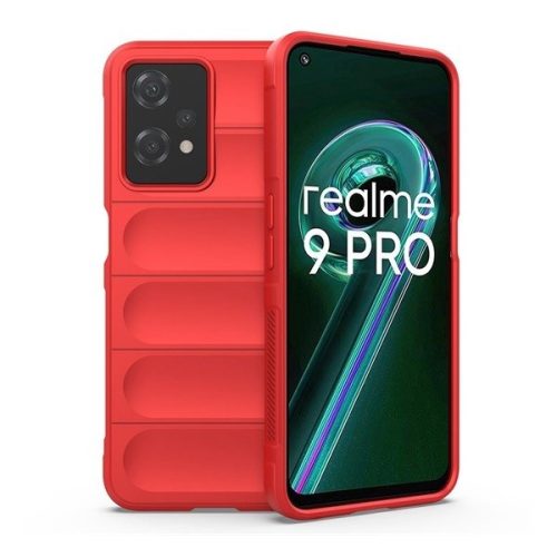 Realme 9 Pro / 9 5G (Global) / V25 / Q5, silikónové puzdro, stredne odolné proti nárazu, 3D vzor, červené