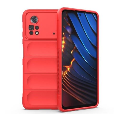 Xiaomi Poco X4 Pro 5G, silikónové puzdro, stredne odolné voči nárazom, 3D vzor, červené