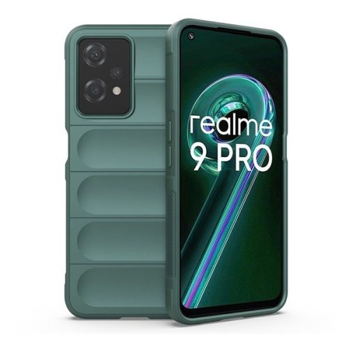 Realme 9 Pro / 9 5G (Global) / V25 / Q5, silikónové puzdro, stredne odolné proti nárazu, 3D vzor, tmavozelené