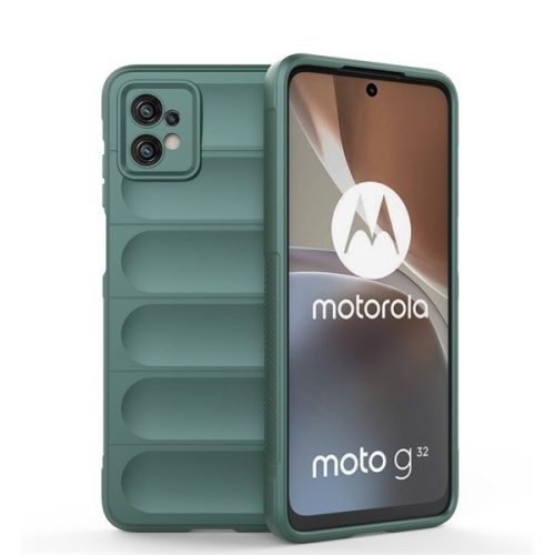 Motorola Moto G32, silikónové puzdro, stredne odolné proti nárazu, 3D vzor, tmavozelené