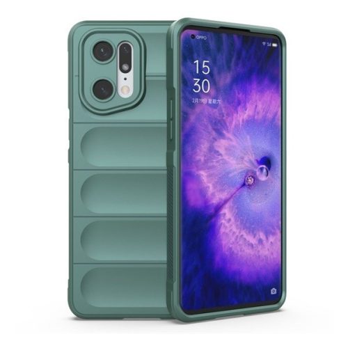 Oppo Find X5 Pro, silikónové puzdro, stredne odolné proti nárazu, 3D vzor, tmavozelené