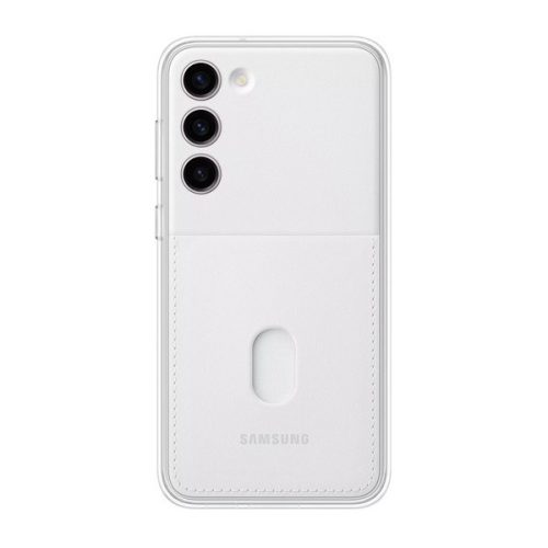 Samsung Galaxy S23 Plus SM-S916, Plastový zadný kryt, odnímateľný zadný kryt s držiakom kariet, Frame Cover, biely, továrenský