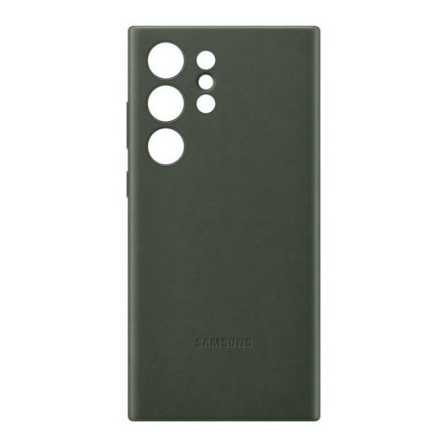 Samsung Galaxy S23 Ultra SM-S918, Plastový zadný kryt, kožený chrbát, zelený, továrenský