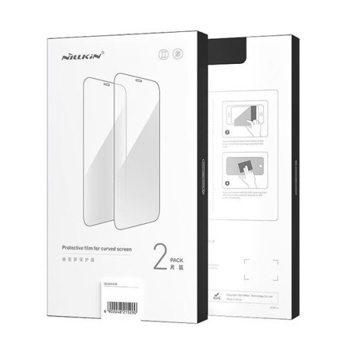 Samsung Galaxy S23 Plus SM-S916, ochranná fólia displeja, odolná proti nárazu (aj na zakrivenej časti!), tvrdené sklo, vhodná do puzdra, 3D Full Cover, Nillkin, čierna, 2 ks v balení