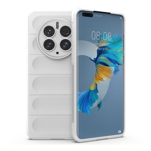 Huawei Mate 50 Pro, silikónové puzdro, stredne odolné proti nárazu, 3D vzor, biele