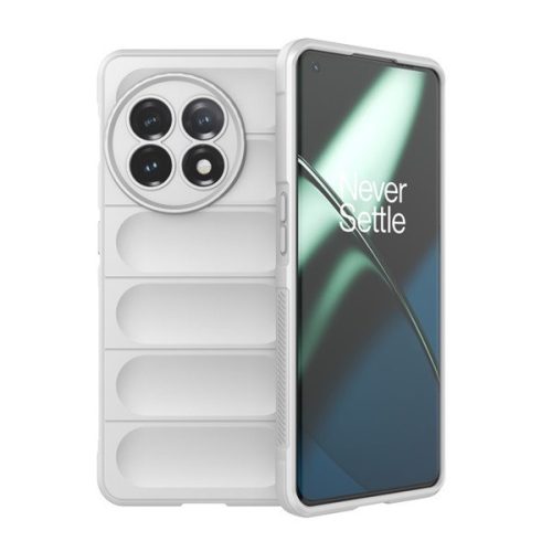 OnePlus 11, silikónové puzdro, stredne odolné proti nárazu, 3D vzor, biele