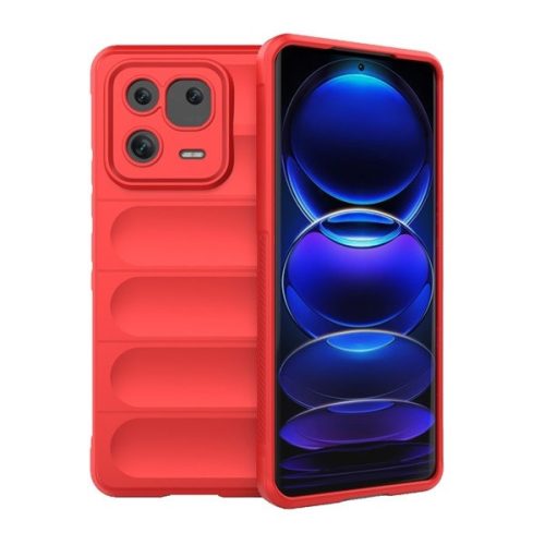 Xiaomi 13 Pro, silikónové puzdro, stredne odolné voči nárazom, 3D vzor, červené