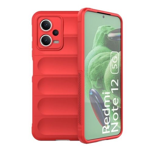 Xiaomi Redmi Note 12 5G / Poco X5 5G, silikónové puzdro, stredne odolné proti nárazu, 3D vzor, červené