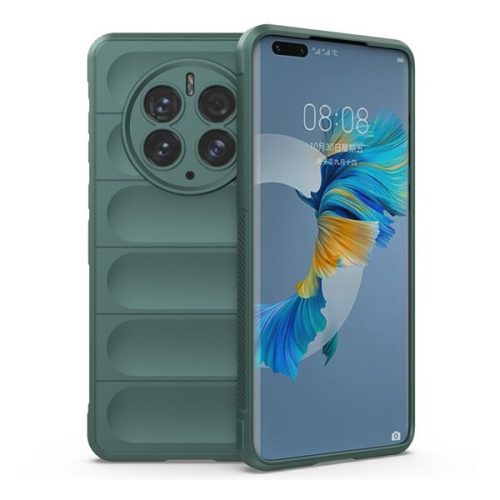 Huawei Mate 50 Pro, silikónové puzdro, stredne odolné proti nárazu, 3D vzor, tmavozelené