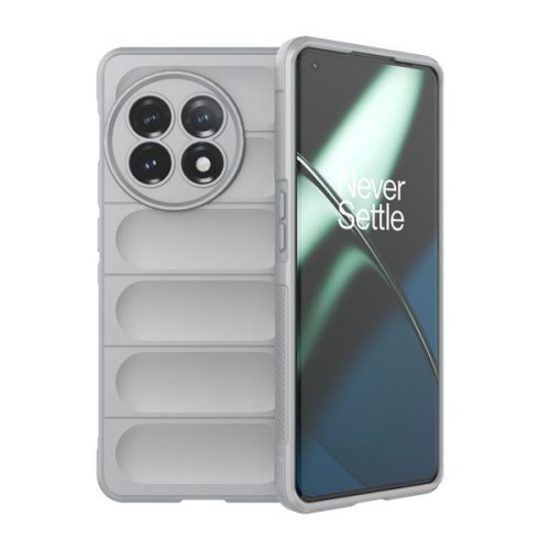 OnePlus 11, silikónové puzdro, stredne odolné proti nárazu, 3D vzor, svetlo sivé