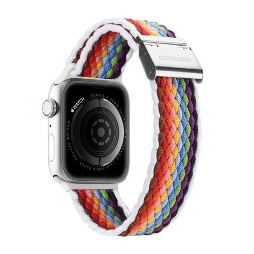 Apple Watch 1-6, SE, SE (2022) (38 / 40 mm) / Watch 7-8 (41 mm), textilný remienok, nastaviteľný, svetlý pruhovaný vzor, Dux Ducis Mixture, vzorovaný