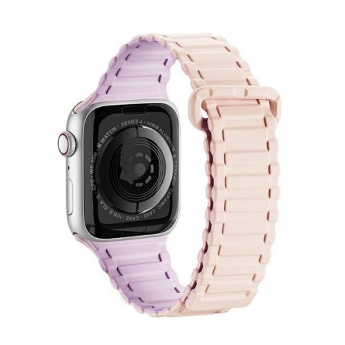 Apple Watch 1-6, SE, SE (2022) (42 / 44 mm) / Watch 7-8 (45 mm) / Watch Ultra (49 mm), silikónový remienok, magnetické zapínanie, Dux Ducis Armor, ružová/fialová
