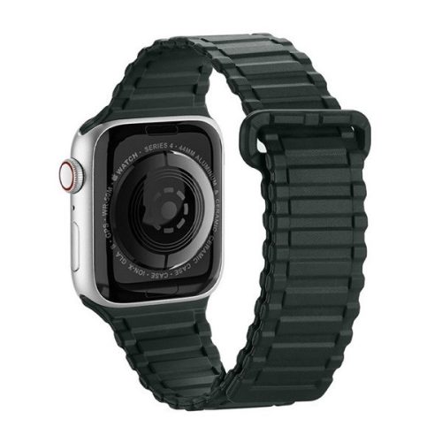 Apple Watch 1-6, SE, SE (2022) (38 / 40 mm) / Watch 7-8 (41 mm), silikónový remienok, magnetické zapínanie, Dux Ducis Armor, tmavozelená