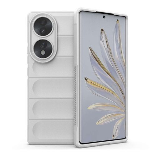 Huawei Honor 70, silikónové puzdro, stredne odolné proti nárazu, 3D vzor, biele