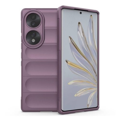 Huawei Honor 70, silikónové puzdro, stredne odolné proti nárazu, 3D vzor, fialové