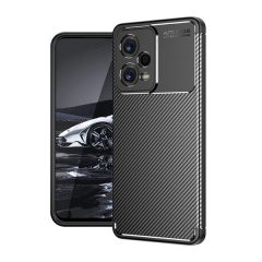   Xiaomi Redmi Note 12 Pro 5G, silikónové puzdro, stredne odolné voči nárazom, päta so vzduchovým vankúšom, karbónový vzor, čierne