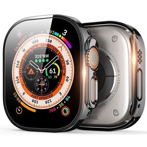 Apple Watch Ultra (49 mm), Plastové ochranné puzdro, bez remienka, stredne odolné proti nárazu, Dux Ducis Hamo, čierna