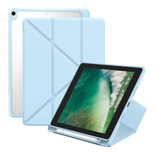 Apple iPad Pro 10,5 (2017) / iPad Air (2019), puzdro s držiakom na ceruzku Apple Pencil, Origami Smart Case, Baseus Minimalist, svetlomodré