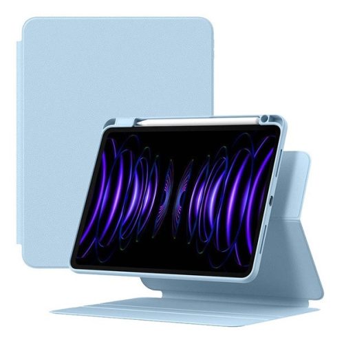 Apple iPad Pro 12.9 (2021) / iPad Pro 12.9 (2022), Puzdro s priehradkou, Smart Case, magnetické uchytenie, s držiakom Apple Pencil, Baseus Minimalist, svetlo modré