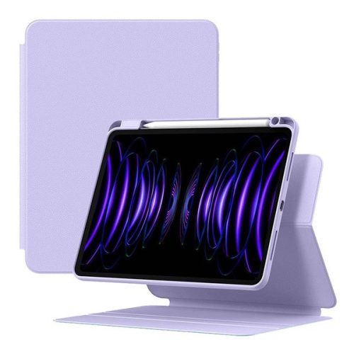 Apple iPad Pro 12.9 (2021) / iPad Pro 12.9 (2022), Puzdro s priehradkou, Smart Case, magnetické uchytenie, s držiakom Apple Pencil, Baseus Minimalist, fialové