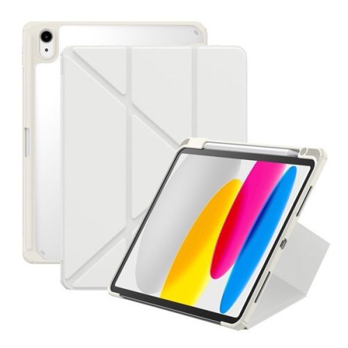 Apple iPad 10.9 (2022), puzdro s držiakom Apple Pencil, Origami Smart Case, Baseus Minimalist, biele