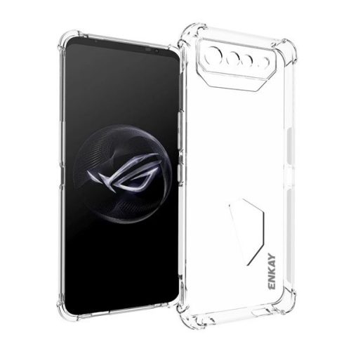 Asus ROG Phone 7 (AI2205_A) / ROG Phone 7 Ultimate (AI2205_E), silikónové puzdro, stredne odolné voči nárazom, päta na zavesenie, Enkay, priehľadné